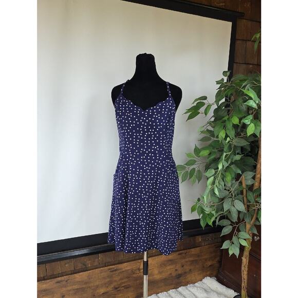 41 Hawthorn Dresses & Skirts - Navy Polka Dot Scallop Neck Sundress